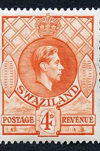 Swaziland SG33 KGVI 4d Orange Wmk Mult Script CA M/M
