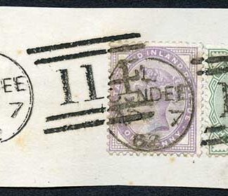 SG165 and SG172 1/2d Pale Green 1d Lilac 16 Dots Fine Used on Piece Cat 22