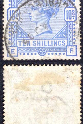 SG183 10/- Ultramarine (EF) white paper Cat 525