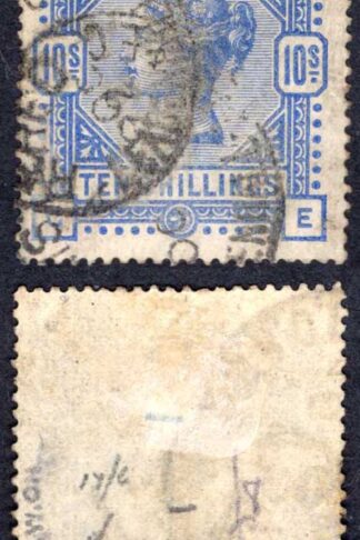 SG183 10/- DEEP Ultramarine (EF) white paper Cat 525