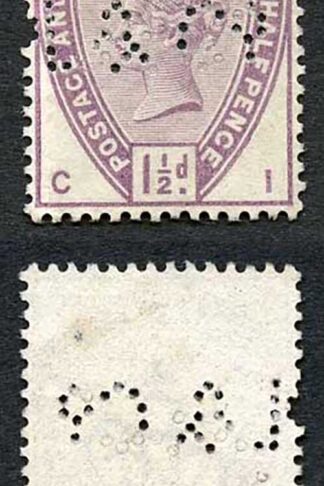 SG188 1 1/2d Lilac and Green Perfin (no gum)