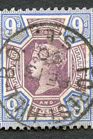 SG209 9d Purple and blue Jubilee Cat 48 pounds a few tone spots