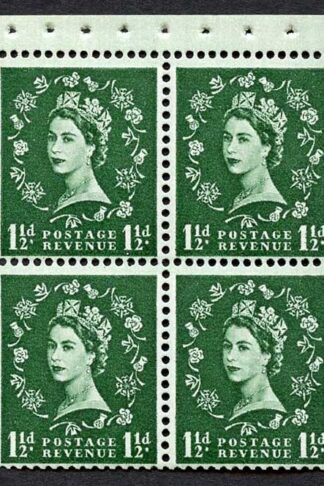 SB63 1 1/2d Wmk Edward Upright Booklet Pane of Four Good Perfs U/M (c)