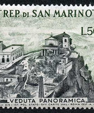 San Marino SG527a 1957 500l Views Fine M/Mint Cat 170 pounds