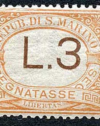 San Marino SGD123 1925 3L Orange Fine M/M Cat 110 pounds