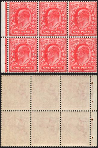 KEVII SG219aw 1d Booklet Pane of 6 U/M Wmk INVERTED Cat 325