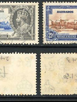 Barbados SG31/4 1935 Silver Jubilee (2 1/2d pulled perf) Cat 45