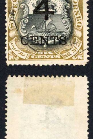 North Borneo SG113 4c on 6c Perf 14.5-15 Fine used Cat 24 pounds