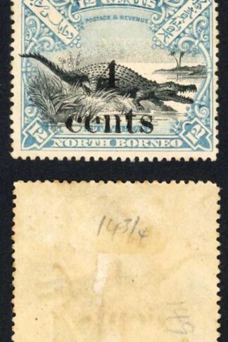 North Borneo SG149 4c on 12c Perf 15 Cat 55 pounds