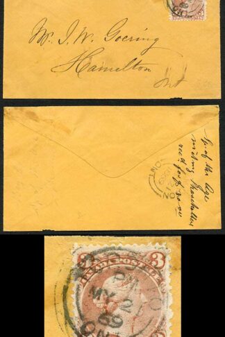 Canada 3c Brown on orange cover Ex Pickering