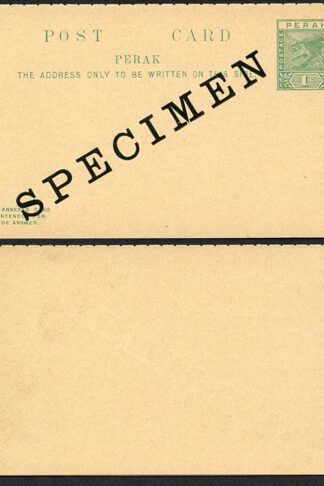 Perak Reply card opt SPECIMEN (Large type)