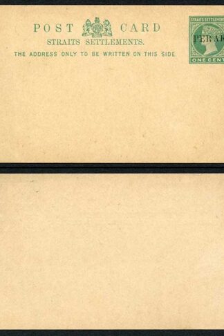 Straits Settlements Postcard Opt PERAK