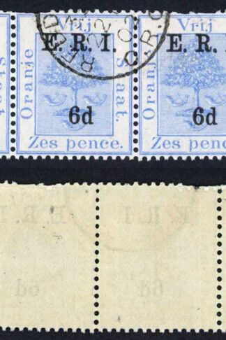 Orange Free State SG137 6d on 6d Blue CDS Strip Cat 66 pounds