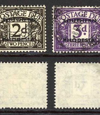 Southern Rhodesia SGD1/D5 and D7 set (no 4d grey-green) cat 35 pounds