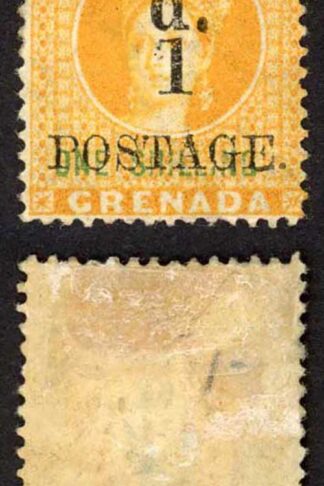 Grenada  SG38 1d on 1/- Orange M/M (hinge remainder) cat 50