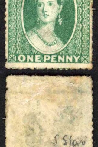 Grenada SG4 1d Green wmk Small Star (upright) Rough Perf 14 to 16 No Gum Cat 110