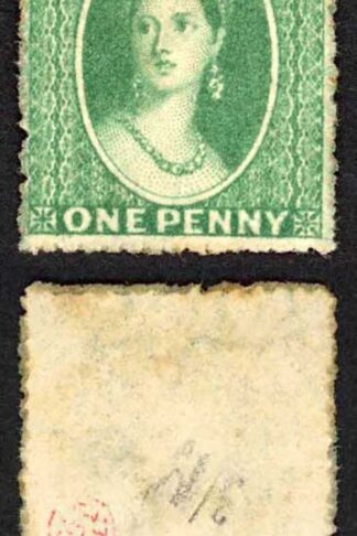 Grenada SG4 1d Green wmk Small Star (upright) Rough Perf 14 to 16 No Gum Cat 110