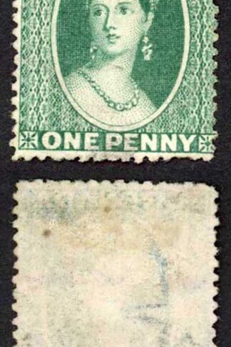 Grenada SG4 1d Green wmk Small Star (sideways) Rough Perf 14 to 16 No Gum