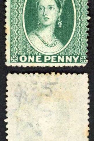 Grenada SG4 1d Green wmk Small Star (sideways) Rough Perf 14 to 16 No Gum