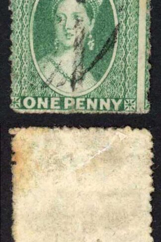 Grenada SG4 1d Green wmk Small Star (upright) Rough Perf 14 to 16 Cat 17 (tone