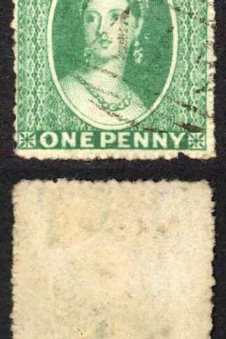 Grenada SG4 1d Green wmk Small Star (sideways) Rough Perf 14 to 16 Cat 30