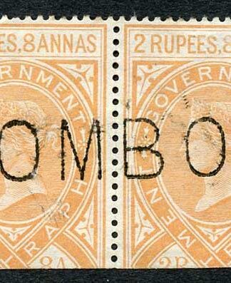 Ceylon Telegraph SGZT6 2r8a Orange-yellow Die 1 with Colombo (type 2) cancel