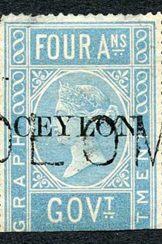 Ceylon Telegraph SGT2 4a India opt Ceylon with Colombo cancel Cat 48 pounds