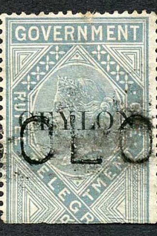 Ceylon Telegraph SGT4 1r Grey India opt Ceylon with Colombo cancel Cat 15