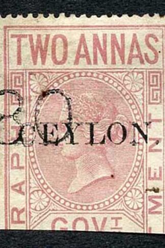 Ceylon Telegraph SGT1 2a India opt Ceylon with a Date cancel Cat 60