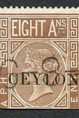 Ceylon Telegraph SGT3 8a India opt Ceylon with a Date cancel Cat 24