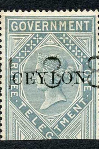 Ceylon Telegraph SGT4 1r India opt Ceylon with a Date cancel Cat 15