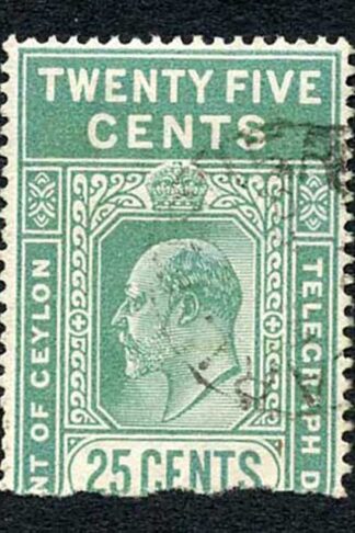 Ceylon Telegraph SGT169 25c Pearl Fishery while at Marichchukaddi
