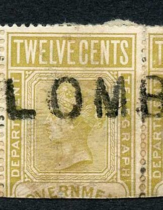 Ceylon Telegraph 12c x 3 on piece