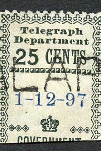 Ceylon Telegraph SGT135 25c Die 1 cat from 8 pounds