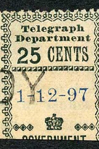 Ceylon Telegraph SGT135 25c Die 1 cat from 8 pounds