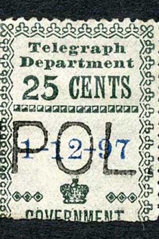 Ceylon Telegraph SGT135 25c Die 2 cat from 8 pounds