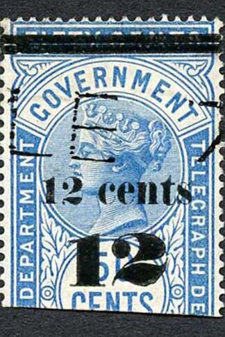 Ceylon Telegraph SGT25 12c on 50c Blue Type T19