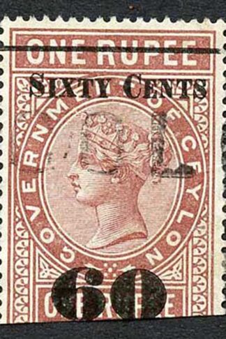 Ceylon Telegraph SGT75 60c on 1r red-brown Type 70