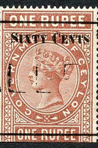 Ceylon Telegraph SGT73 60c on 1r red-brown Type 68