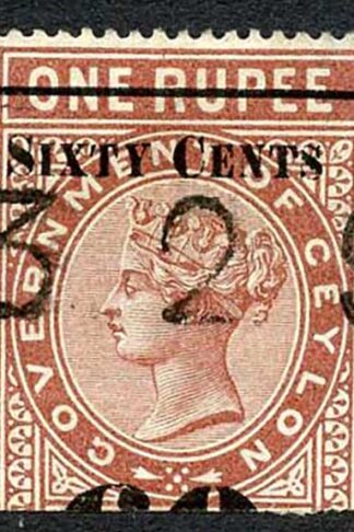 Ceylon Telegraph SGT75 60c on 1r red-brown Type 70 Cat 5 pounds