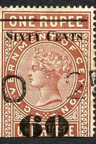 Ceylon Telegraph SGT75 60c on 1r red-brown Type 70 Cat 5 pounds