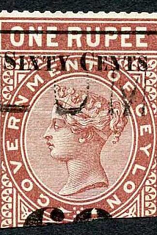 Ceylon Telegraph SGT75 60c on 1r red-brown Type 70 Cat 5 pounds