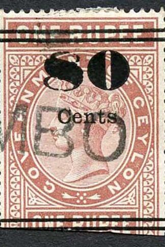 Ceylon Telegraph SGT85 80c on 1r Red-brown Type 80 Cat 14 pounds