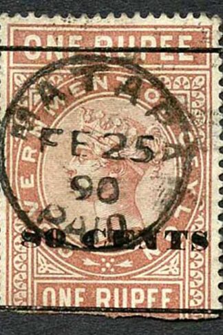 Ceylon Telegraph SGT91 80c on 1r Red-brown Type 86 Cat 18 only 2400 printed