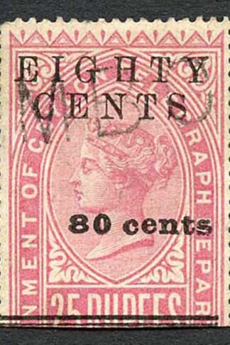 Ceylon Telegraph SGT114 80c on 25r Carmine only 2000 printed Cat 19 pounds
