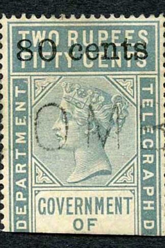 Ceylon Telegraph SGT96 80c on 2r50c Grey 8000 issued