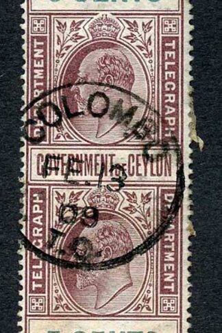 Ceylon Telegraph SGT165 5c Whole Stamp (bend)