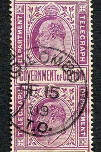 Ceylon Telegraph SGT170 40c Whole Stamp Cat 8.50 pounds