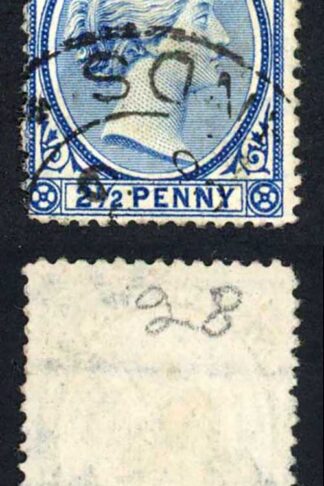 Falkland Is SG28 2 1/2d Dull Blue Fine used Cat 38 pounds