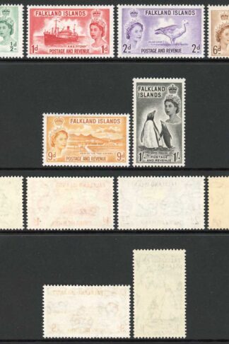 Falkland Is SG187/92 1955 Set low vals M/M top 3 are U/M Cat 40 pounds